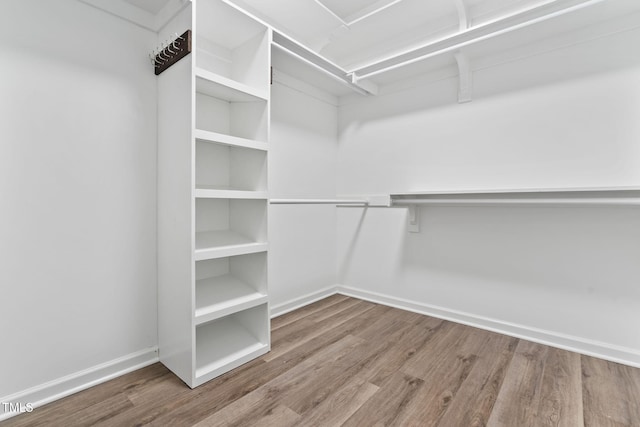 spacious closet with wood finished floors