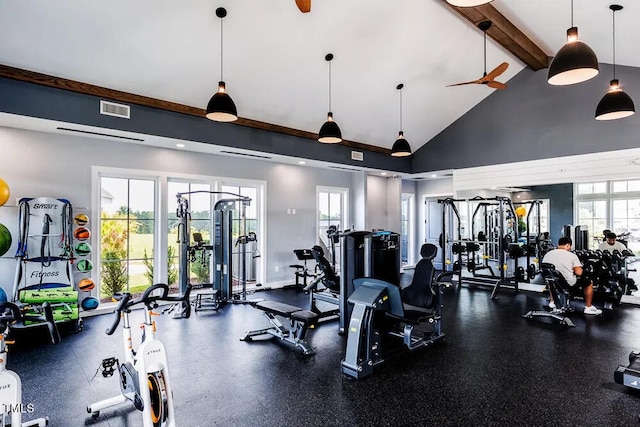 104 Lingonberry Dr, Holly Springs, NC 27540 - gym with high vaulted ceiling and visible vents