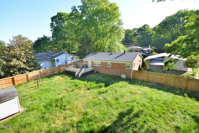 114 Short St E, Hillsborough, NC 27278 - view of yard featuring a fenced backyard and a deck