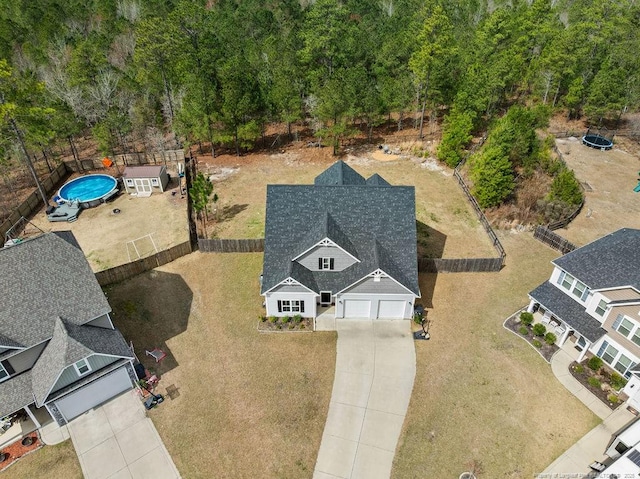 birds eye view of property