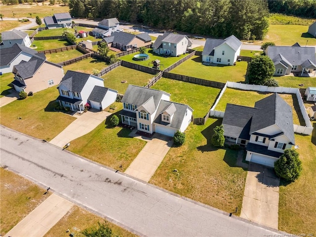 drone / aerial view with a residential view