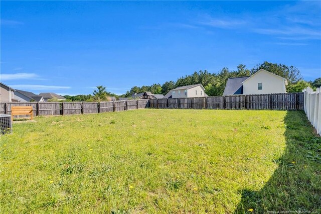 view of yard featuring a fenced backyard