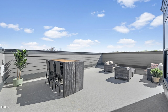 view of patio / terrace with an outdoor living space