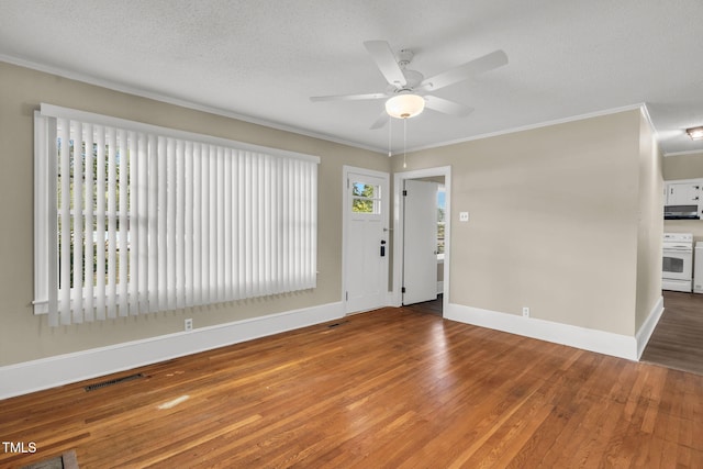 2677 NC-39, Henderson, NC 27537 - unfurnished room with crown molding, baseboards, ceiling fan, and wood finished floors