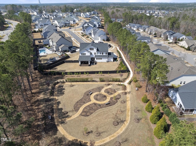 drone / aerial view with a residential view