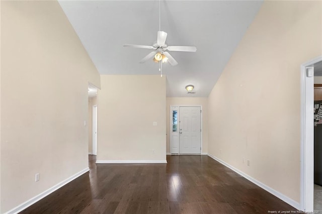 2495 Ohara Dr, Raeford, NC 28376 - interior space with baseboards, ceiling fan, and wood finished floors