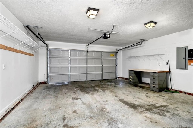 2495 Ohara Dr, Raeford, NC 28376 - garage with baseboards, a garage door opener, and electric panel