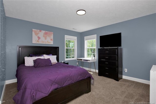 carpeted bedroom with baseboards