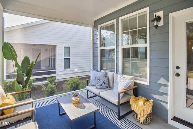view of patio / terrace featuring a porch and an outdoor hangout area