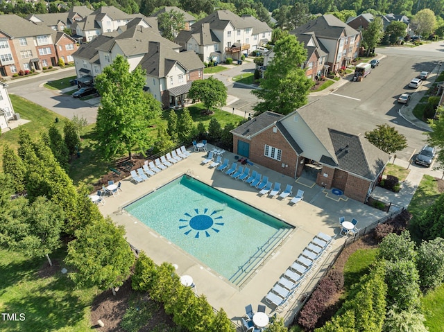 drone / aerial view featuring a residential view