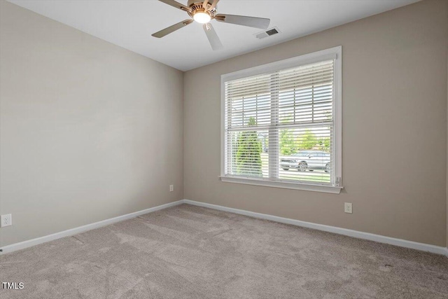 52 Brunello Ct, Clayton, NC 27527 - carpeted empty room featuring ceiling fan, visible vents, and baseboards