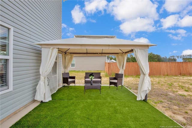 566 Carolina Church Rd, Saint Pauls, NC 28384 - view of yard with a gazebo and an outdoor living space