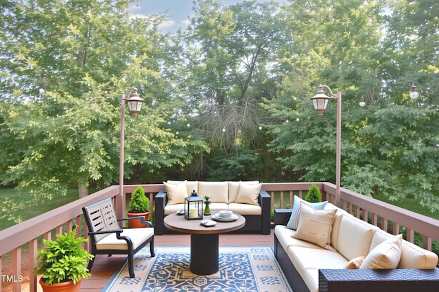 107 Cottage Ct, Youngsville, NC 27596 - deck featuring an outdoor living space
