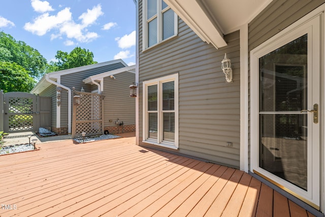 deck featuring a gate