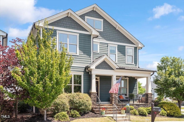 craftsman inspired home with a porch