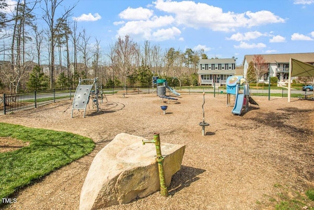 community play area with fence
