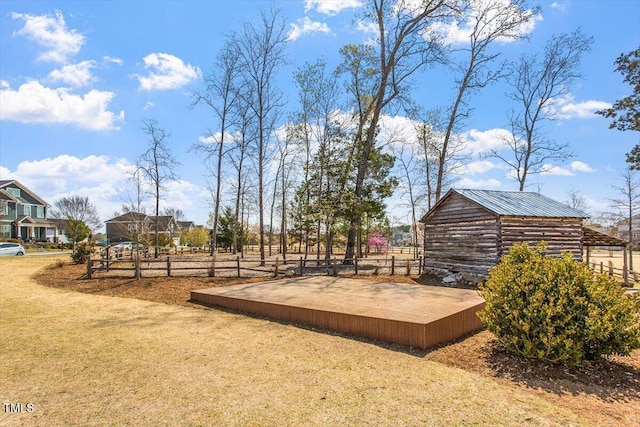 view of yard with fence