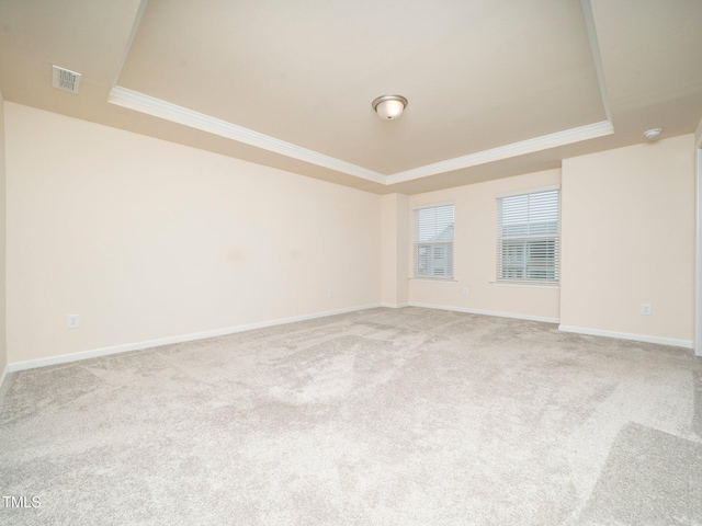 1218 S Franklin St, Wake Forest, NC 27587 - spare room with a raised ceiling, ornamental molding, light carpet, and baseboards