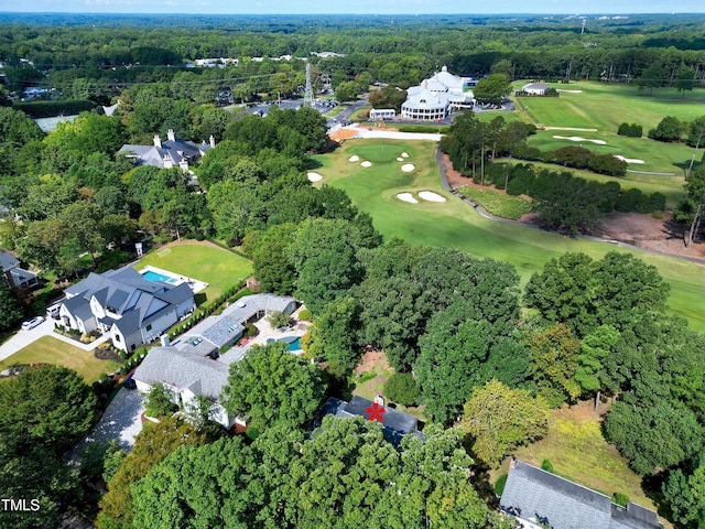 1217 Briar Patch Ln, Raleigh, NC 27615 - aerial view of property and surrounding area featuring a golf club and a heavily wooded area