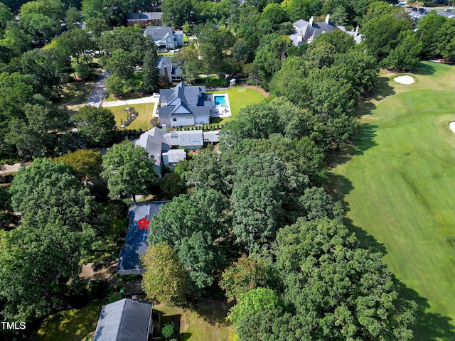 1217 Briar Patch Ln, Raleigh, NC 27615 - aerial view of property and surrounding area featuring a golf course and a tree filled landscape