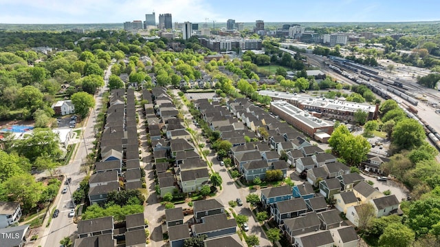 aerial view with a city view