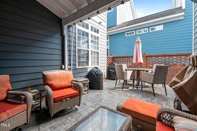 view of patio with outdoor dining space