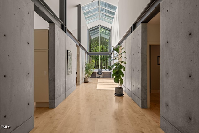 hallway with wood finished floors