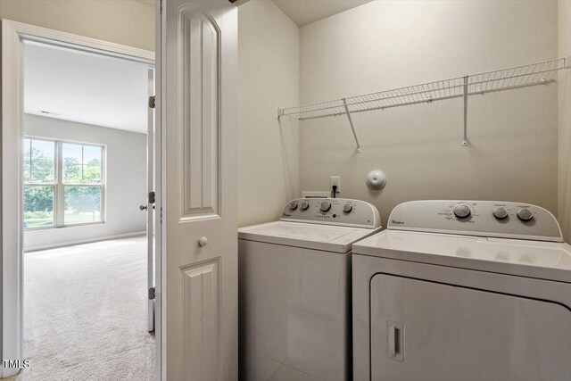 107 Tuftin Dr, Durham, NC 27703 - washroom featuring washing machine and dryer and carpet flooring