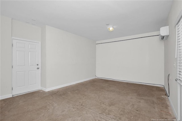 278 Hugh Shelton Loop, Fayetteville, NC 28301 - unfurnished room featuring baseboards, a wall mounted AC, and concrete flooring