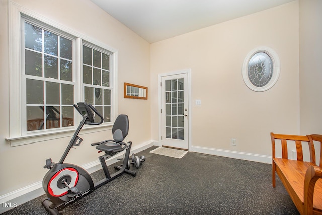 8840 Woodyhill Rd, Raleigh, NC 27613 - exercise room with baseboards