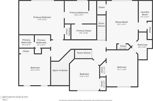 8840 Woodyhill Rd, Raleigh, NC 27613 - floor plan / room layout