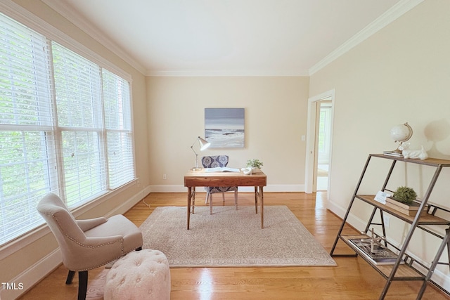 8840 Woodyhill Rd, Raleigh, NC 27613 - office space featuring crown molding and light wood-type flooring