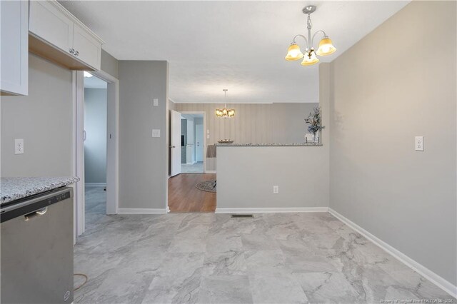 6019 S US Highway 301, Hope Mills, NC 28348 - interior space featuring an inviting chandelier, baseboards, and marble finish floor