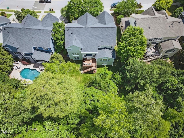drone / aerial view featuring a residential view
