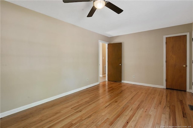 1001 Arberdale, Fayetteville, NC 28304 - unfurnished room with ceiling fan, visible vents, baseboards, and light wood-type flooring