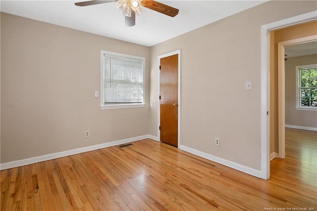 1001 Arberdale, Fayetteville, NC 28304 - unfurnished bedroom with light wood-style floors, baseboards, and ceiling fan