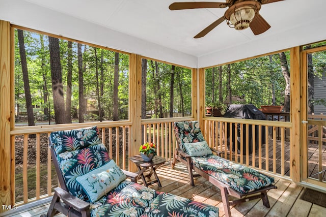 11 Bridgeport Dr, Durham, NC 27713 - sunroom / solarium featuring a ceiling fan