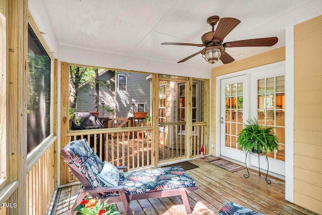 11 Bridgeport Dr, Durham, NC 27713 - sunroom with ceiling fan