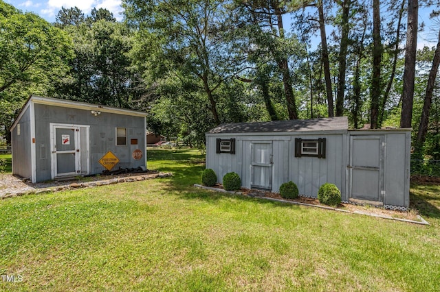 view of shed