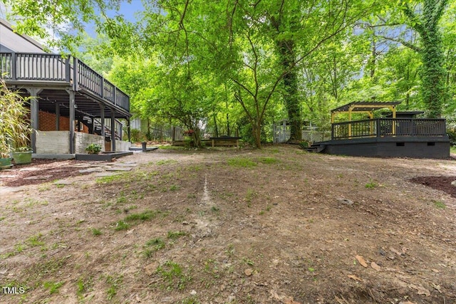 2904 Sprucewood Dr, Durham, NC 27707 - view of yard featuring a pergola and a deck
