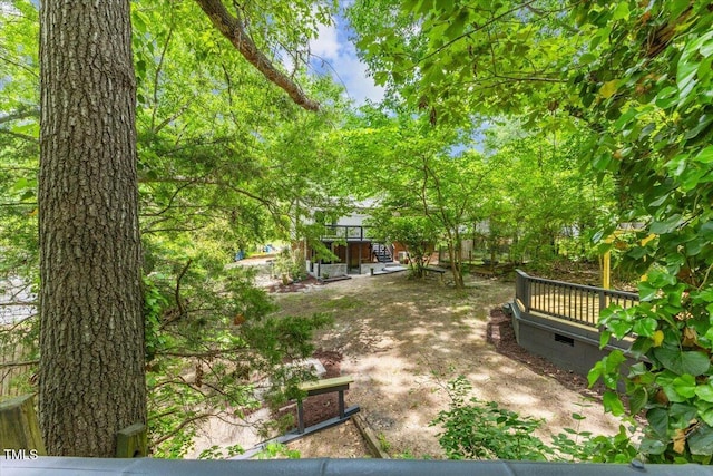 2904 Sprucewood Dr, Durham, NC 27707 - view of yard with a wooden deck