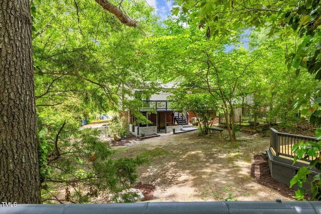 2904 Sprucewood Dr, Durham, NC 27707 - view of yard with a wooden deck