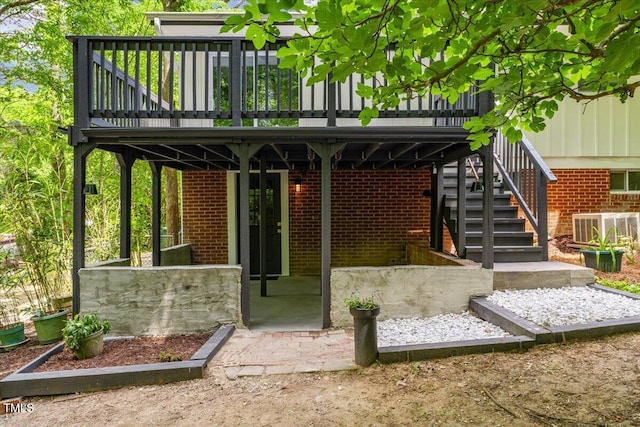 2904 Sprucewood Dr, Durham, NC 27707 - view of patio / terrace with stairs, a wooden deck, and cooling unit