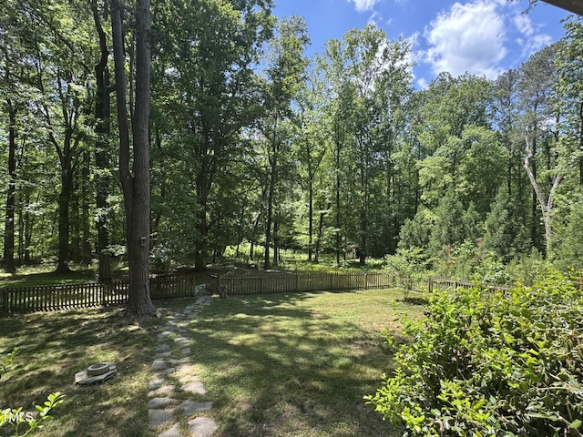 view of yard with fence