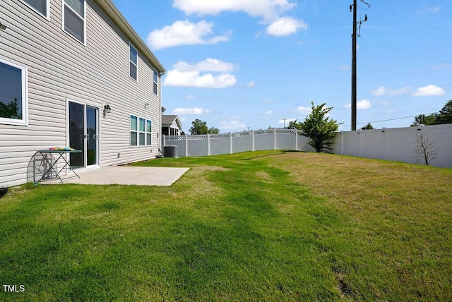 view of yard with a patio and cooling unit