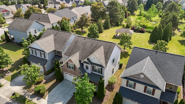 aerial view with a residential view