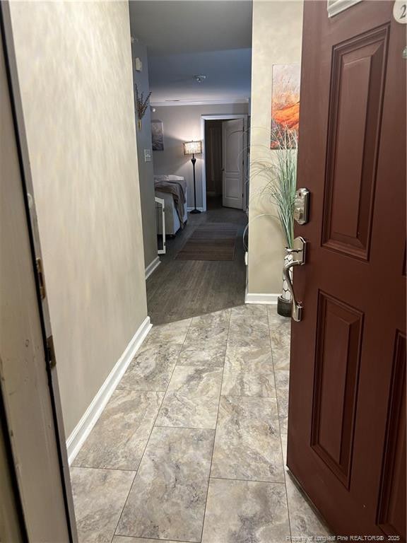 corridor with baseboards