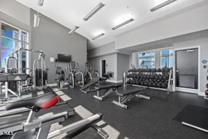 gym with a healthy amount of sunlight