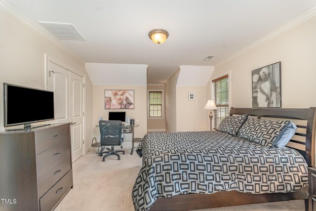 106 Jordan Creek Dr, Jamestown, NC 27282 - carpeted bedroom with crown molding, baseboards, and visible vents