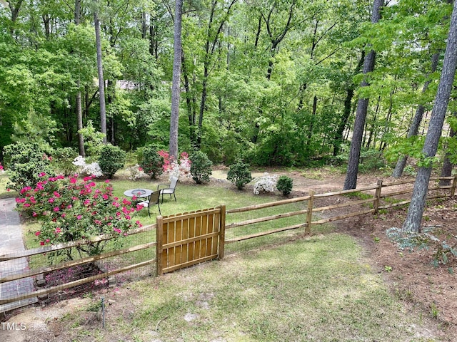 view of yard featuring fence